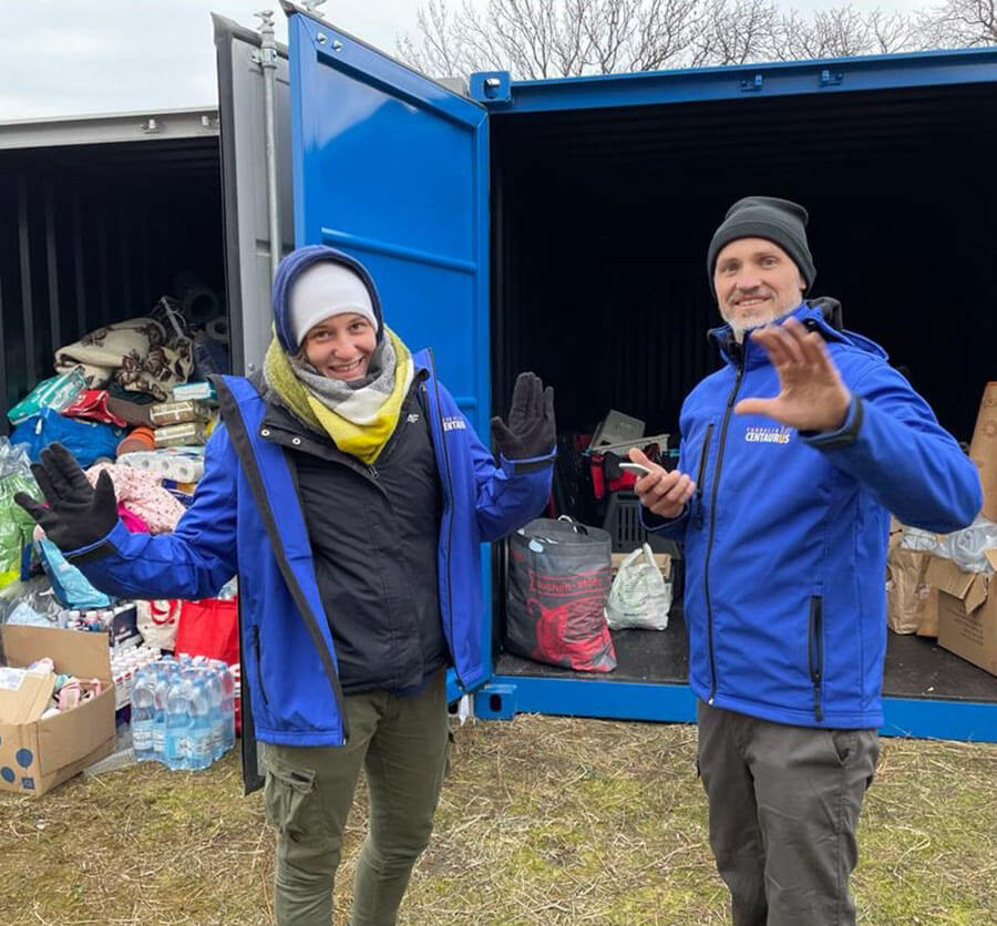 International volunteers helping in Ukraine